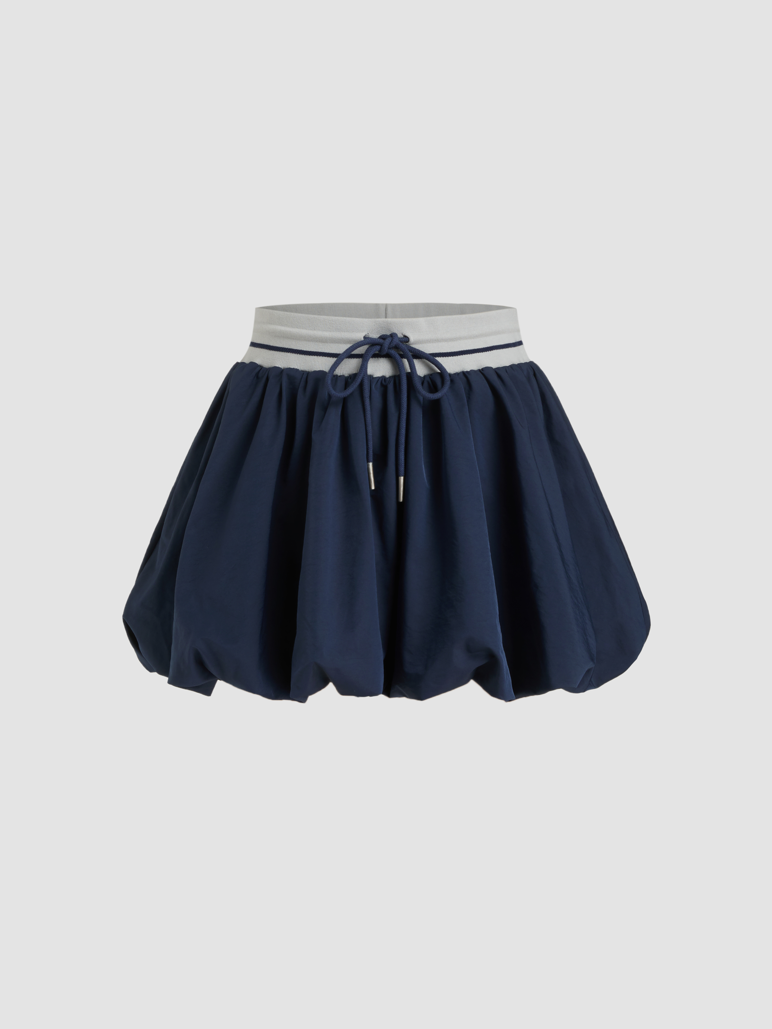 織布 ローライズチェックバブルヘムミニスカート For デイリー