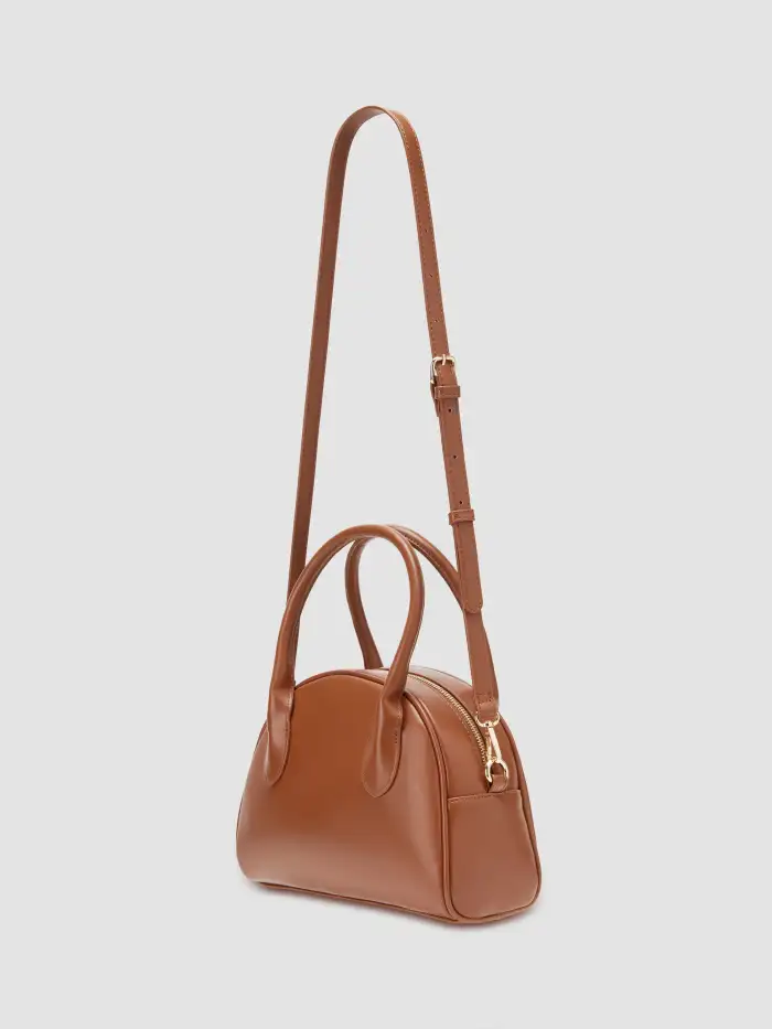 FLOWER CHARM  FAUX LEATHER HANDBAG & CROSSBODY BAG 