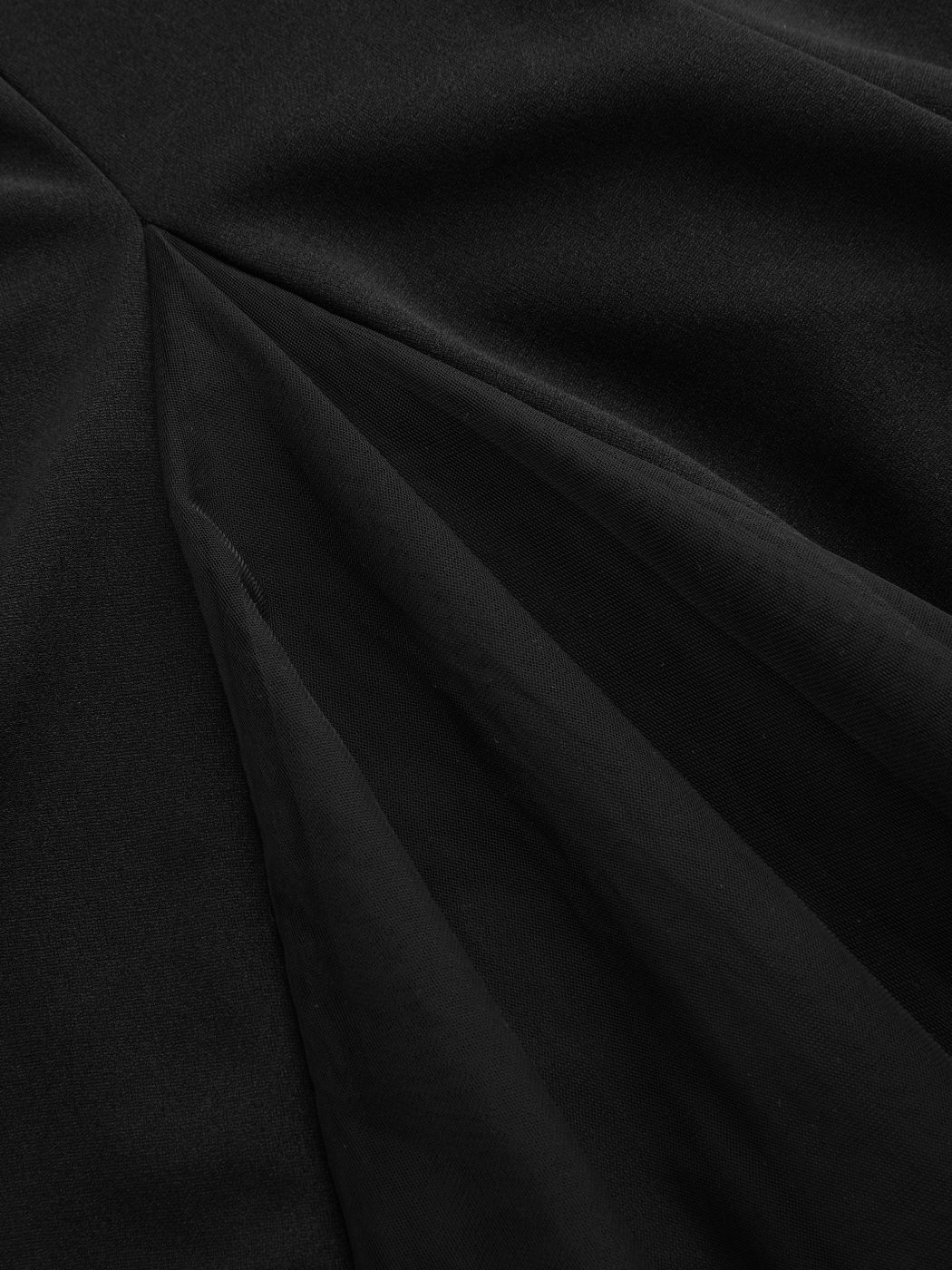 Square Neck Tulle Ruffle Hem Mini Dress