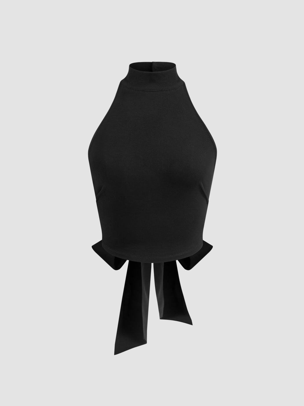 Satin-Crop-Top mit Schleifenverschluss hinten & Florale, gerucherte Maxi-Skirt mit mittlerem Bund