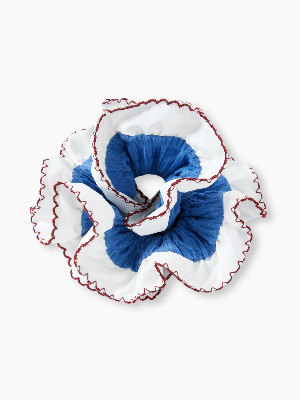 DOUBLE LAYERED EMBROIDERED SCRUNCHIE
