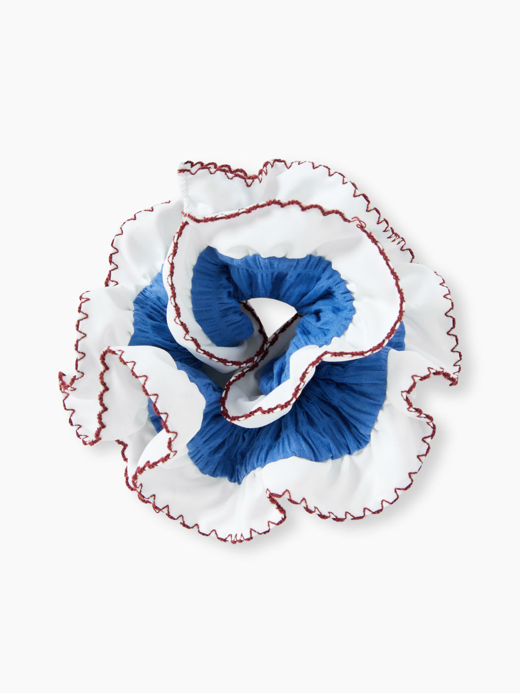 DOUBLE LAYERED EMBROIDERED SCRUNCHIE