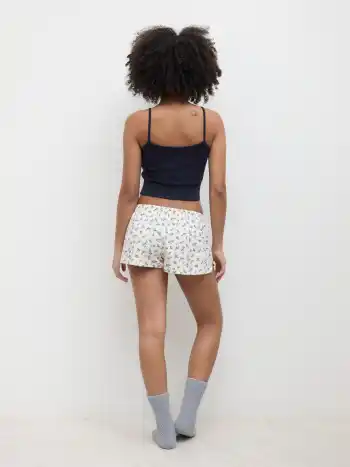U-neckline Cami Top & Low Rise Floral Shorts