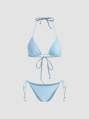 Halter Neckline Tie Side Bikini Set