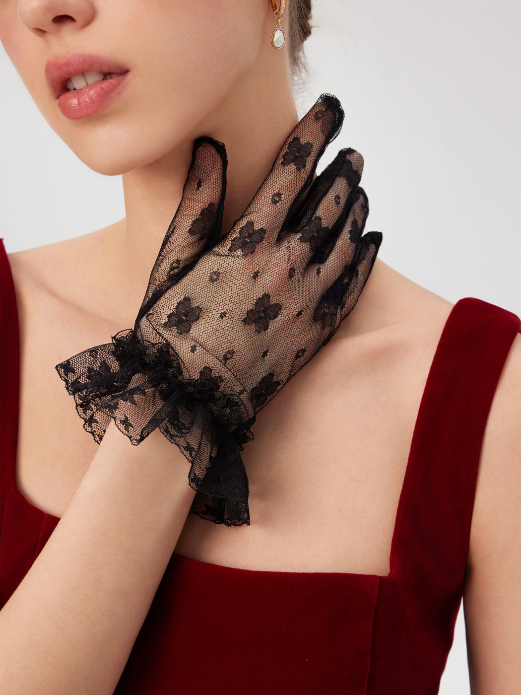Florale Spitzenhandschuhe