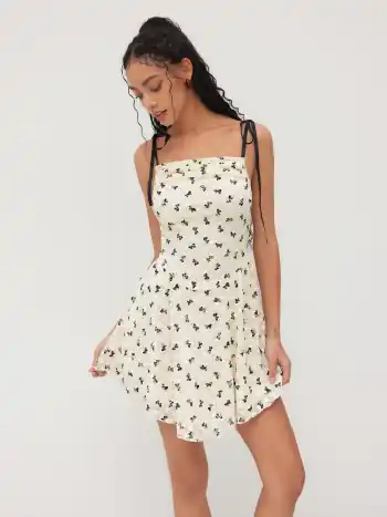 Bowknot Jacquard Mini Dress