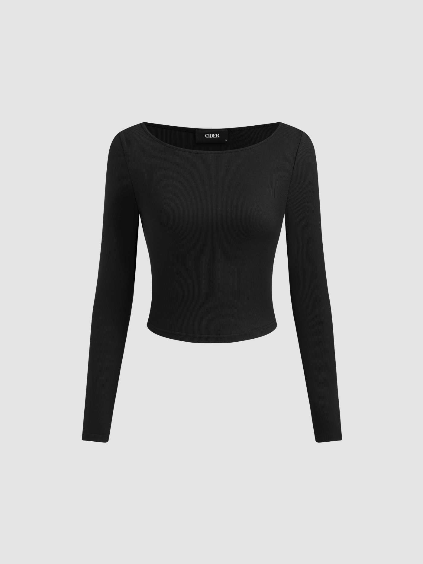 Boat Neck Long Sleeve Top & Mid Rise Straight Leg Trousers With Belt Set