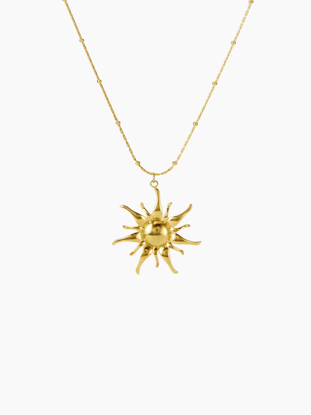 18K-Gold-Plattierter Edelstahlkettenhalskette mit Sonnenschmuck