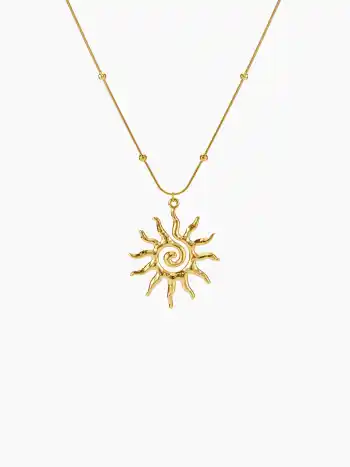 COLLANA CON CIONDOLO IN ACCIAIO INOSSIDABILE PLACCATO ORO 18 CT.