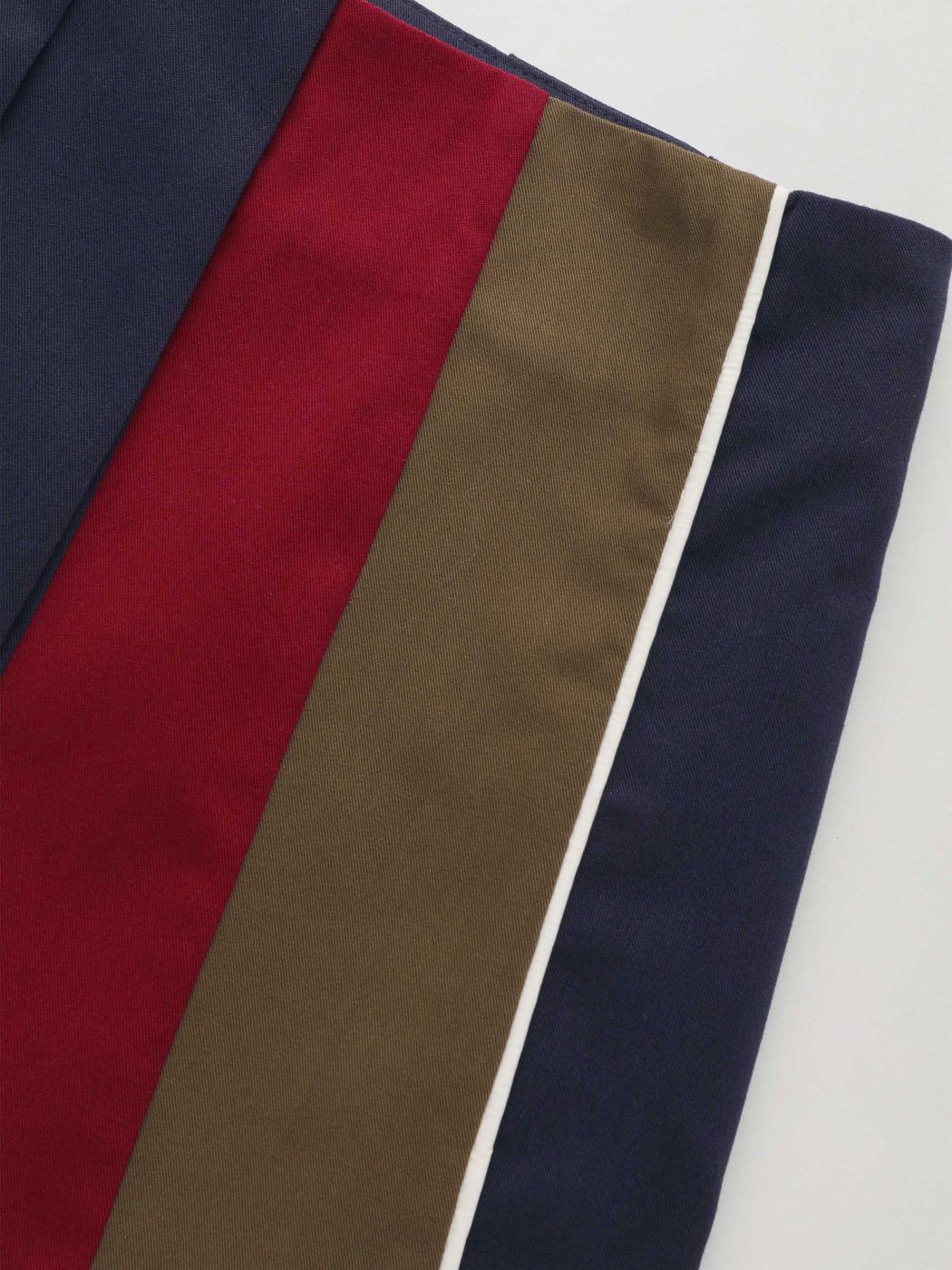 Cotton-blend Mid Rise Colorblock Pleated Mini Skirt