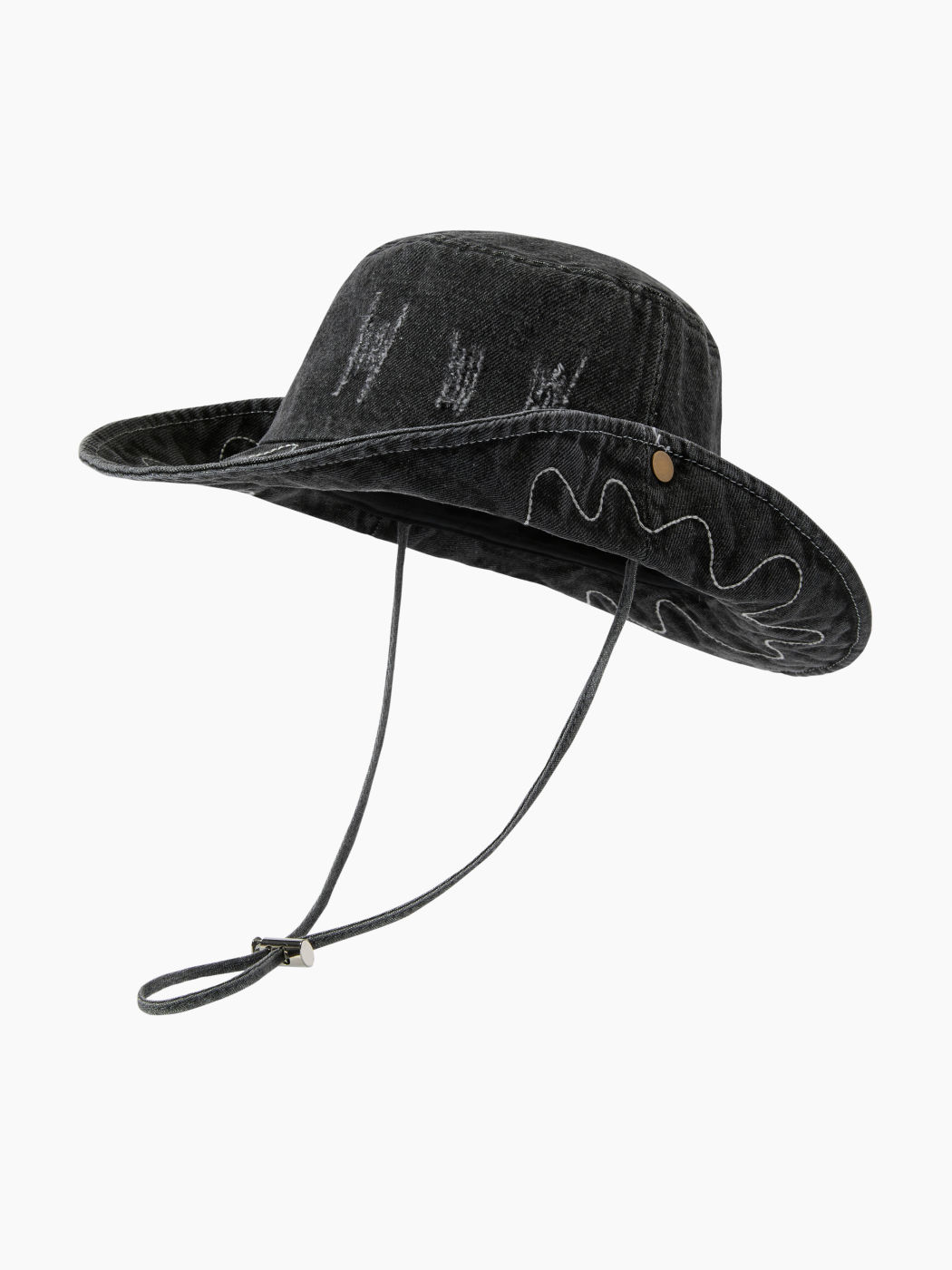 Cowboy-Hut mit ausgeragten Effekten und Stickereien