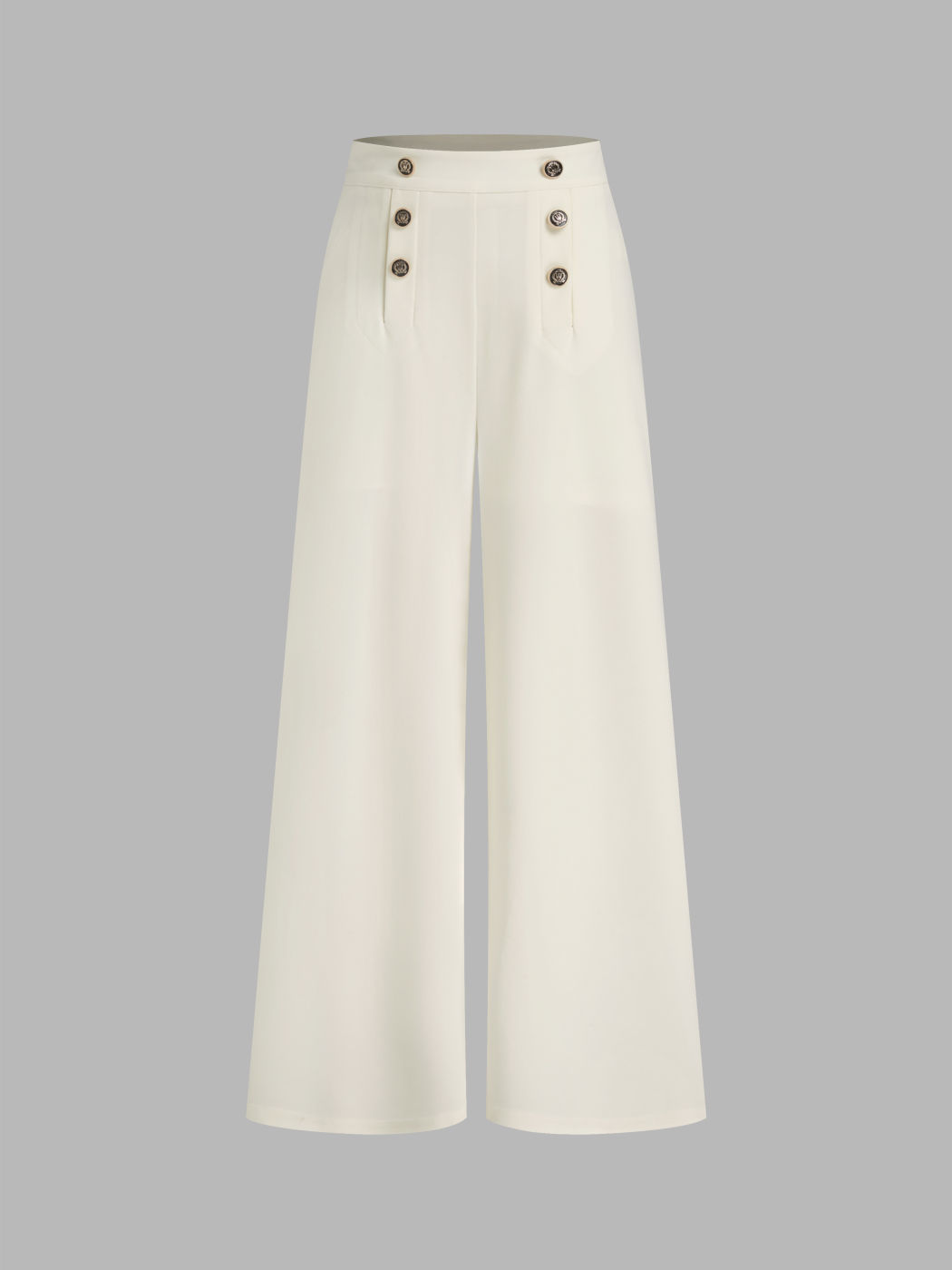 Double Breasted High Rise Wide Leg Trousers
