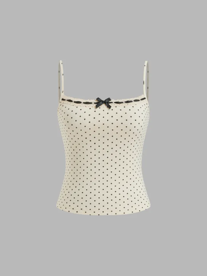  Off-shoulder Bowknot Ruched Tank Top