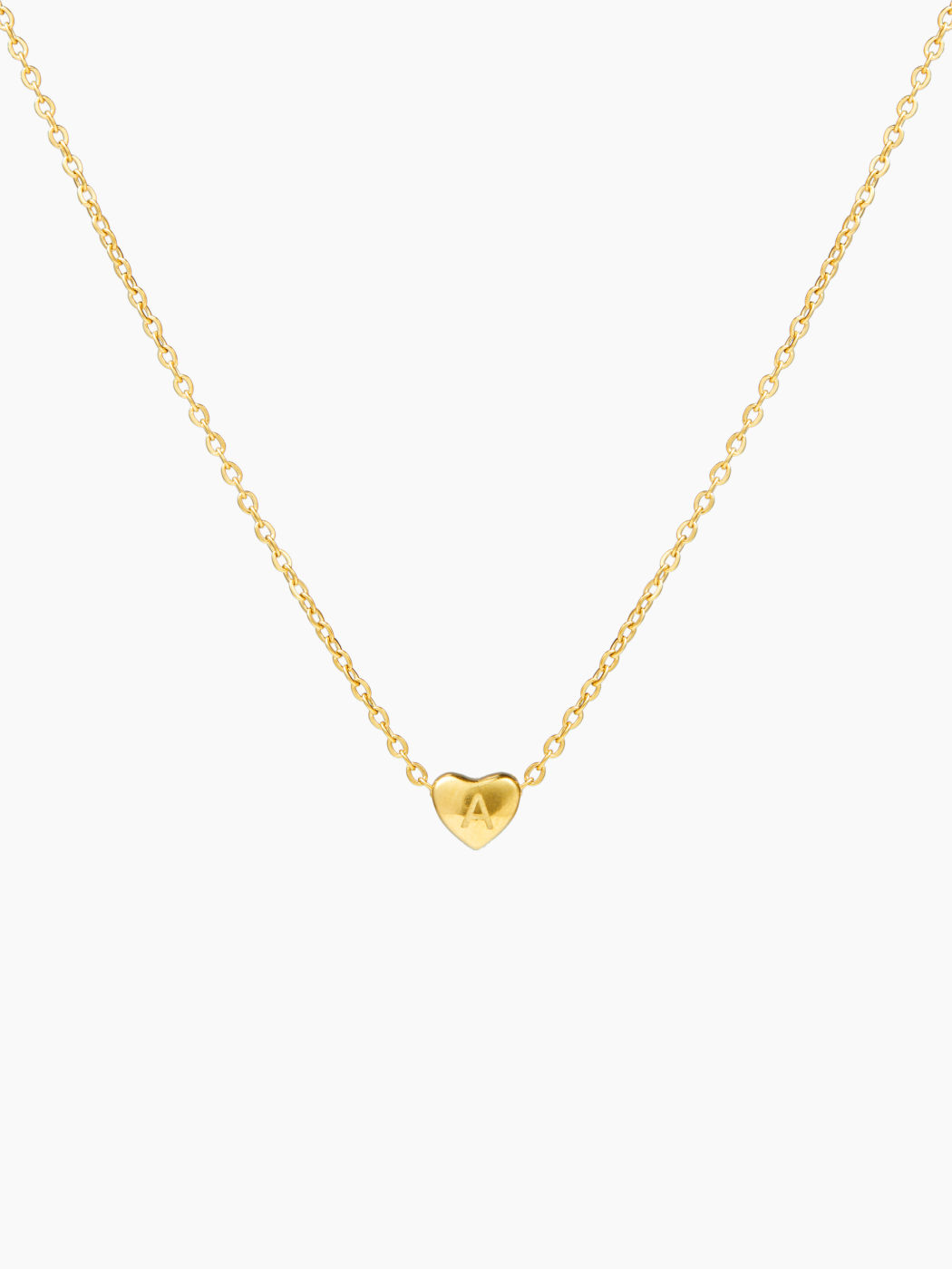 HEART & LETTER PENDANT NECKLACE