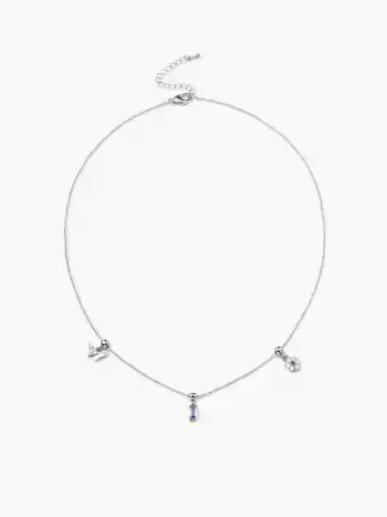 BUTTERFLY & GEMSTONE & FLOWER PENDANT NECKLACE