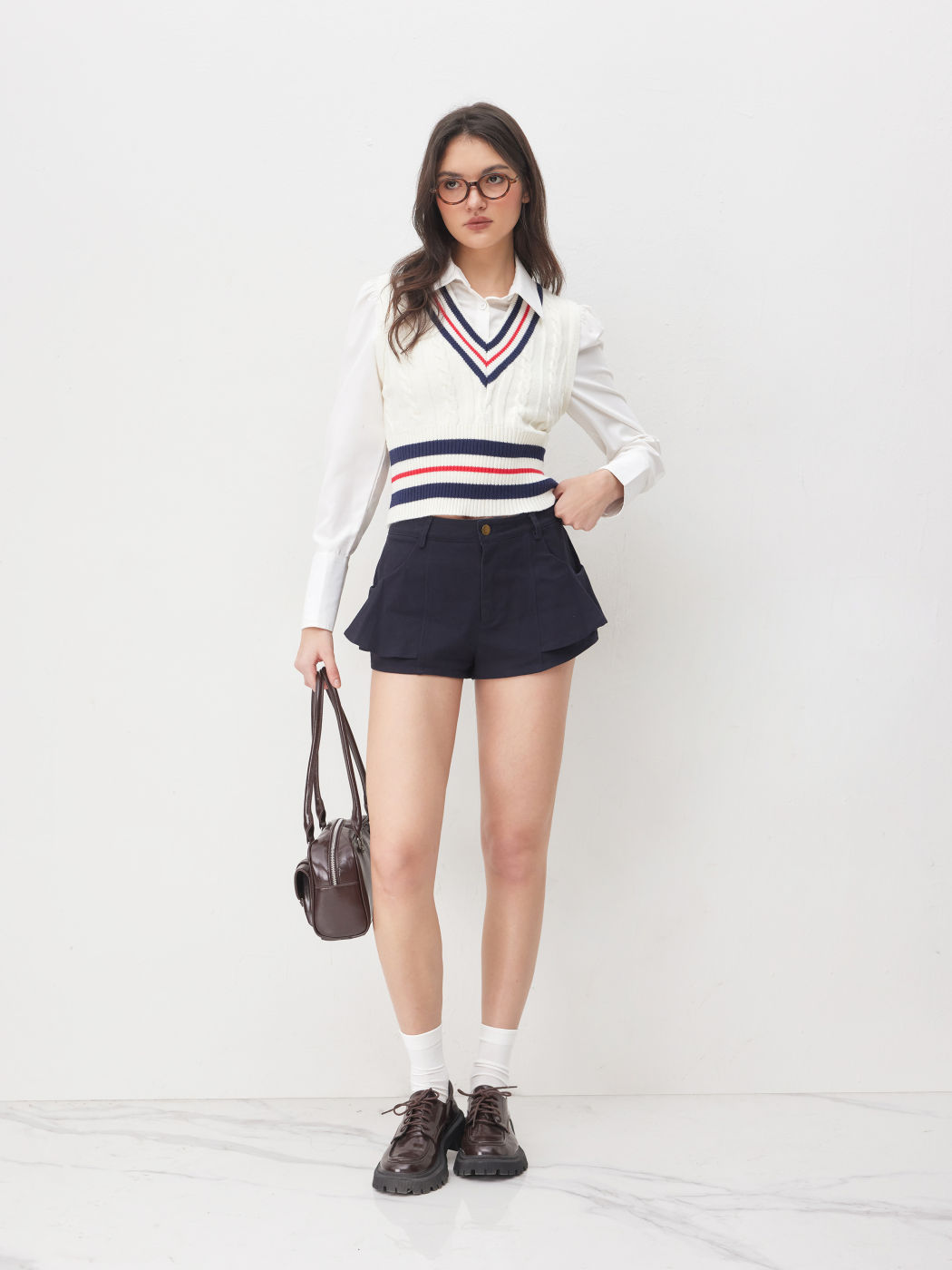 Cotton-blend Mid Rise Pocket Micro Shorts