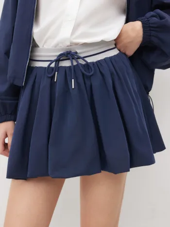 Stand Collar Drawstring Oversized Jacket