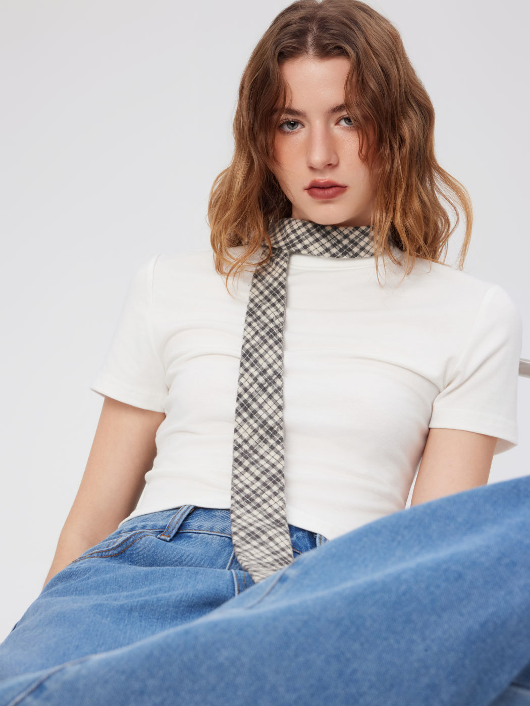 GINGHAM PATTERN TIE