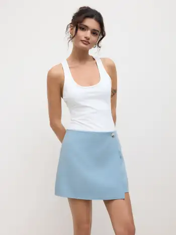 織布 ミッドライズ プリーツ入り ワイドレッグ トラウザーズ For 仕事