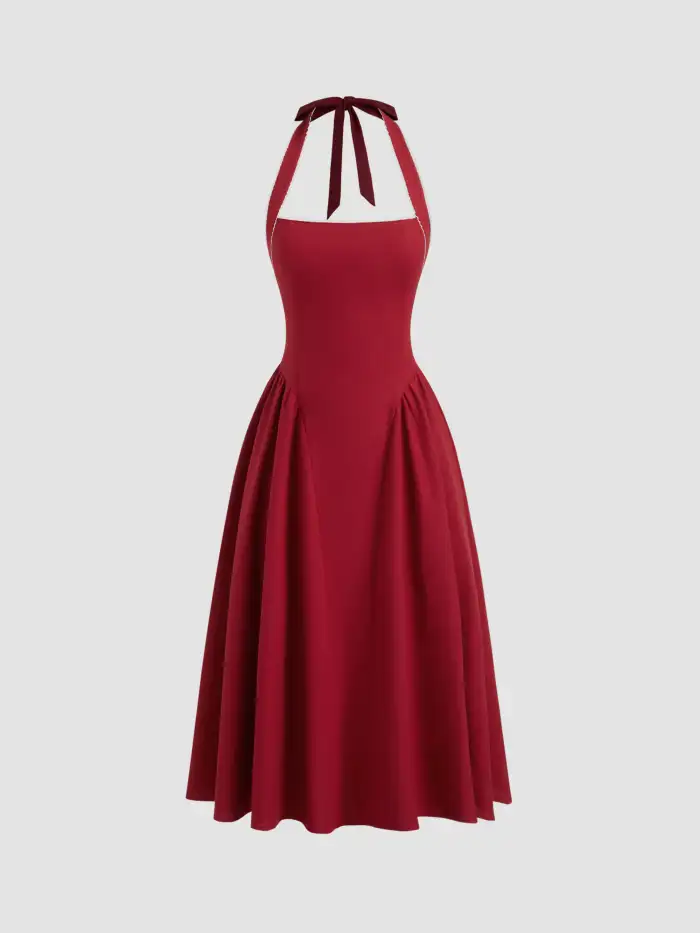 Knit Fabric Square Neck Lace Trim Ruffle Maxi Dress For Date