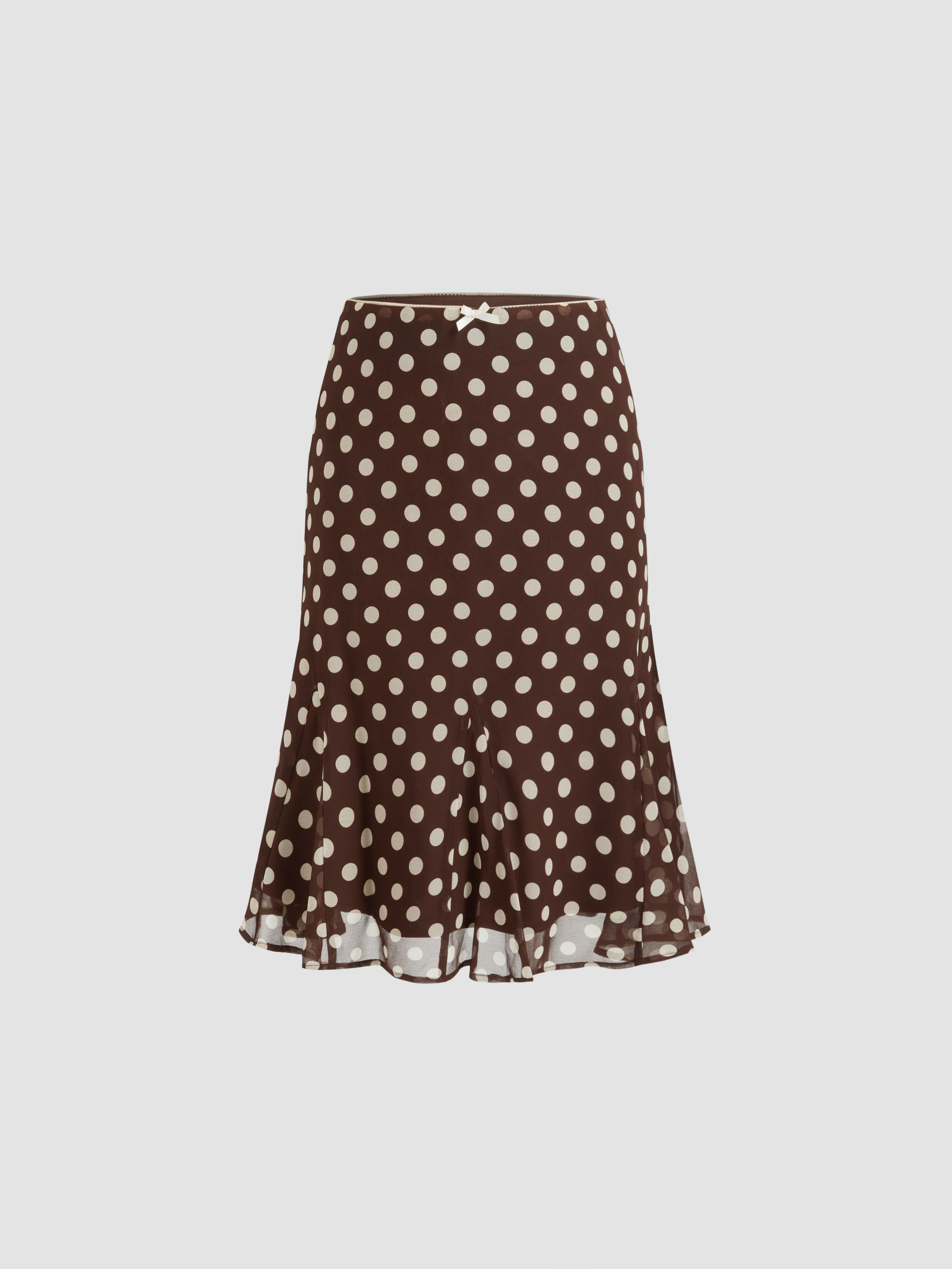Check Ruffle Hem Maxi Skirt For Daily Casual