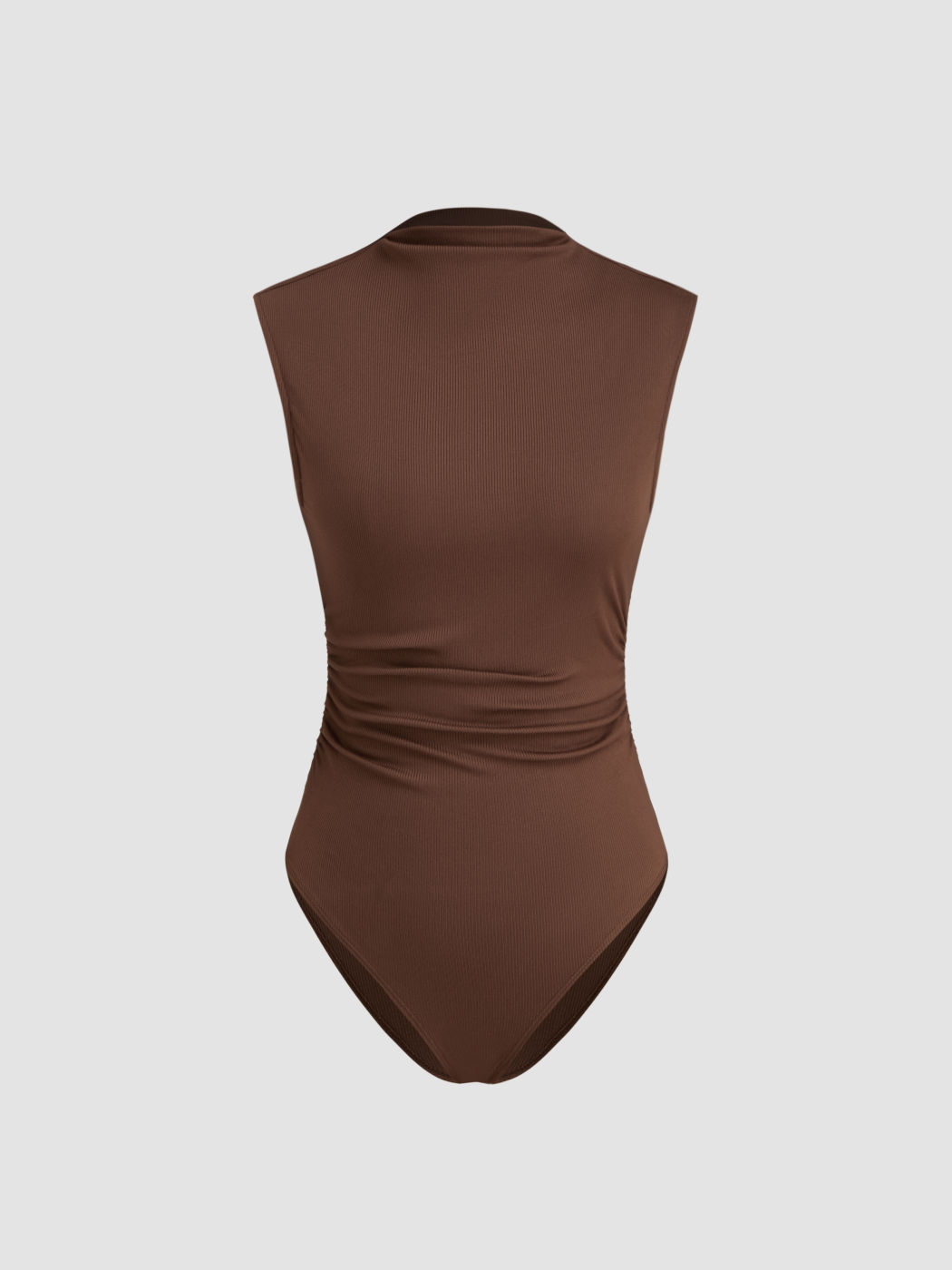 Standkragen-Rusche-Bodysuit & Baumwolle Low-Rise-Split-Skort