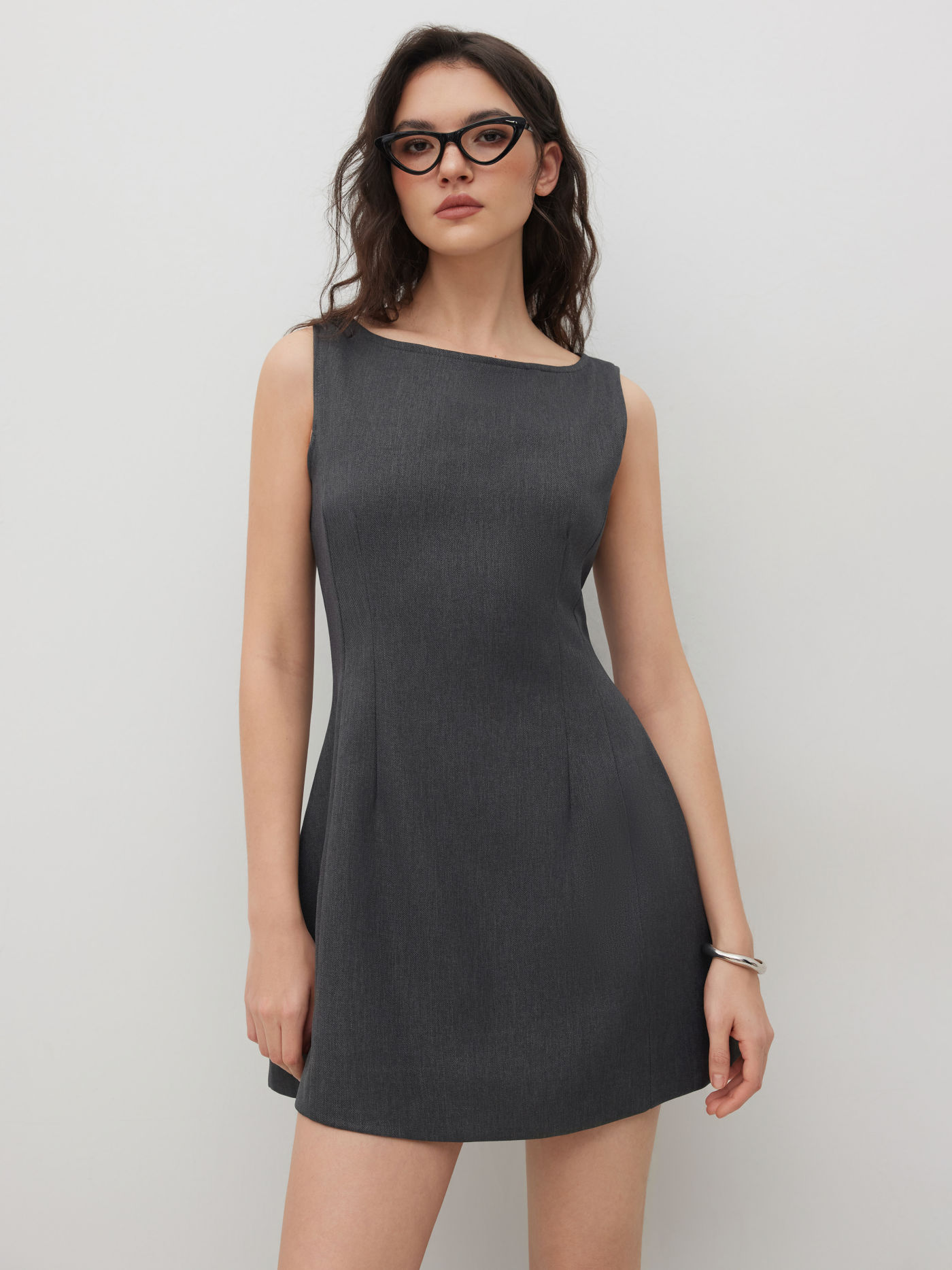Boat Neck Mini Dress