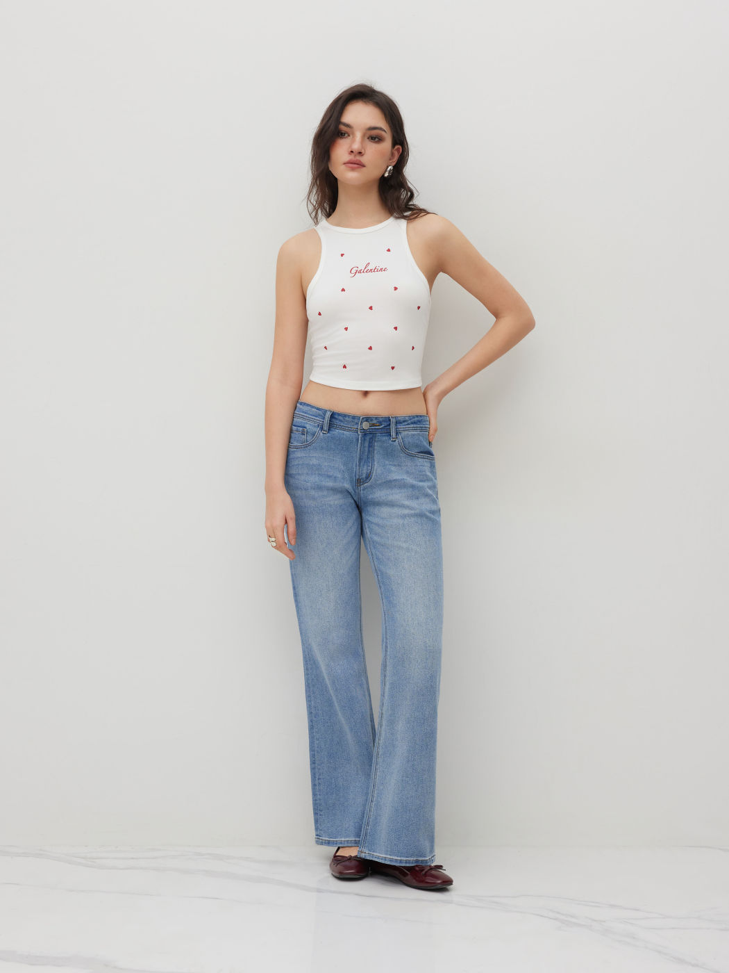 Stretch Cider Denim Low Rise Straight Leg Jeans