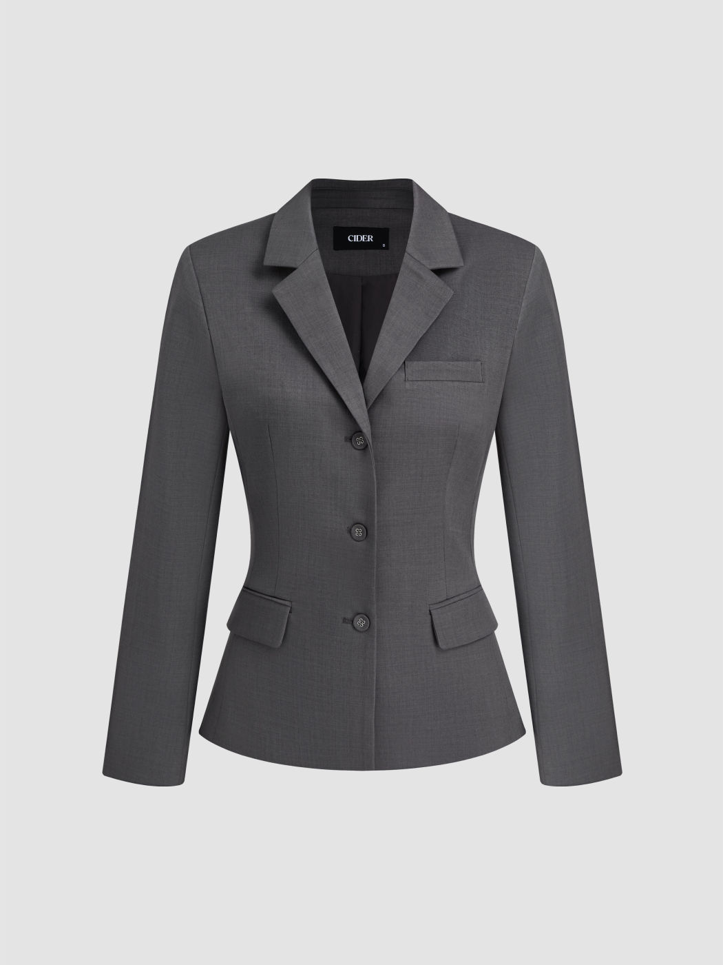 Blazer con colletto dentellato e bottoni