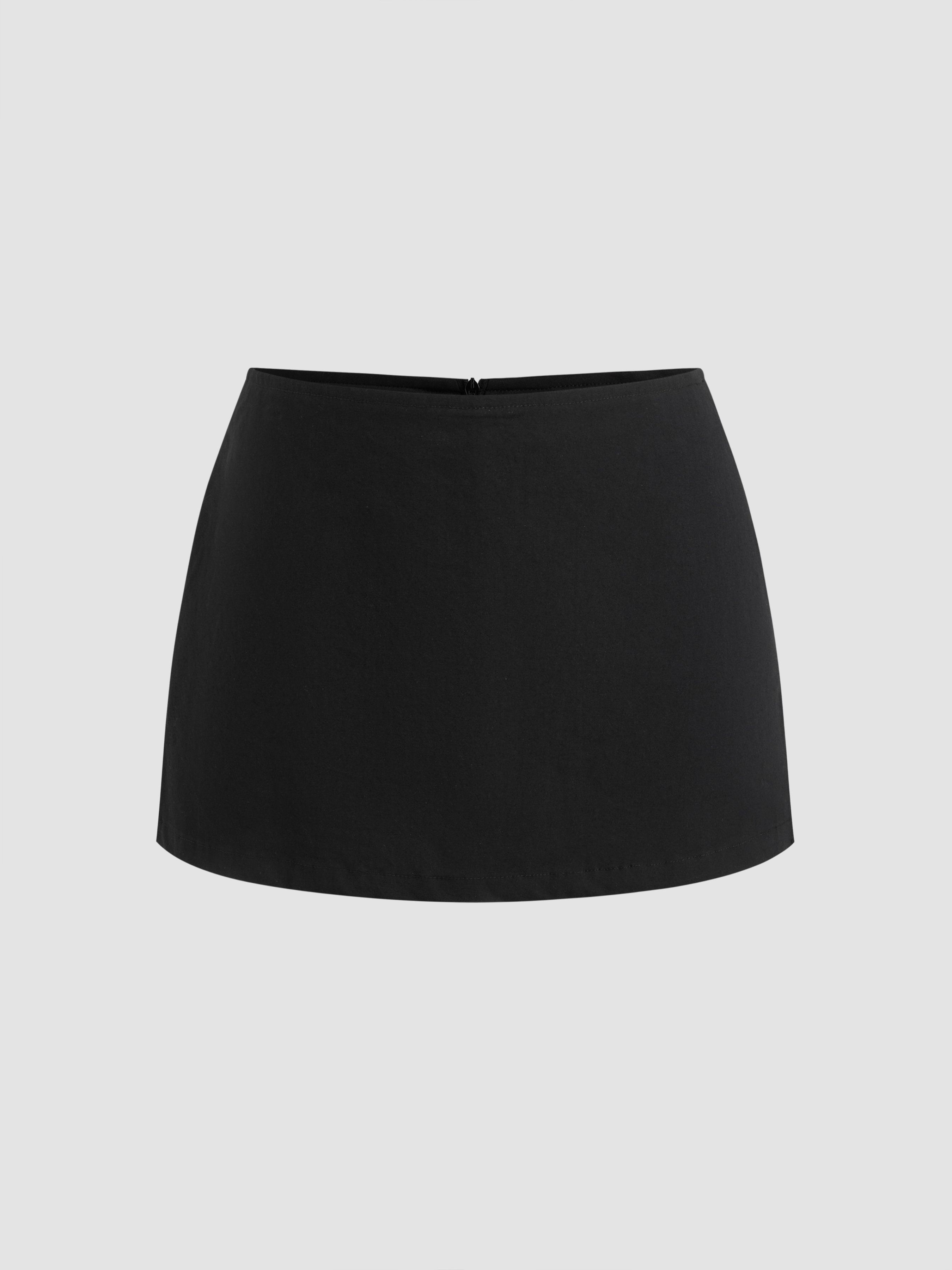 Woven Cotton Low Rise Split Skort For Daily Casual