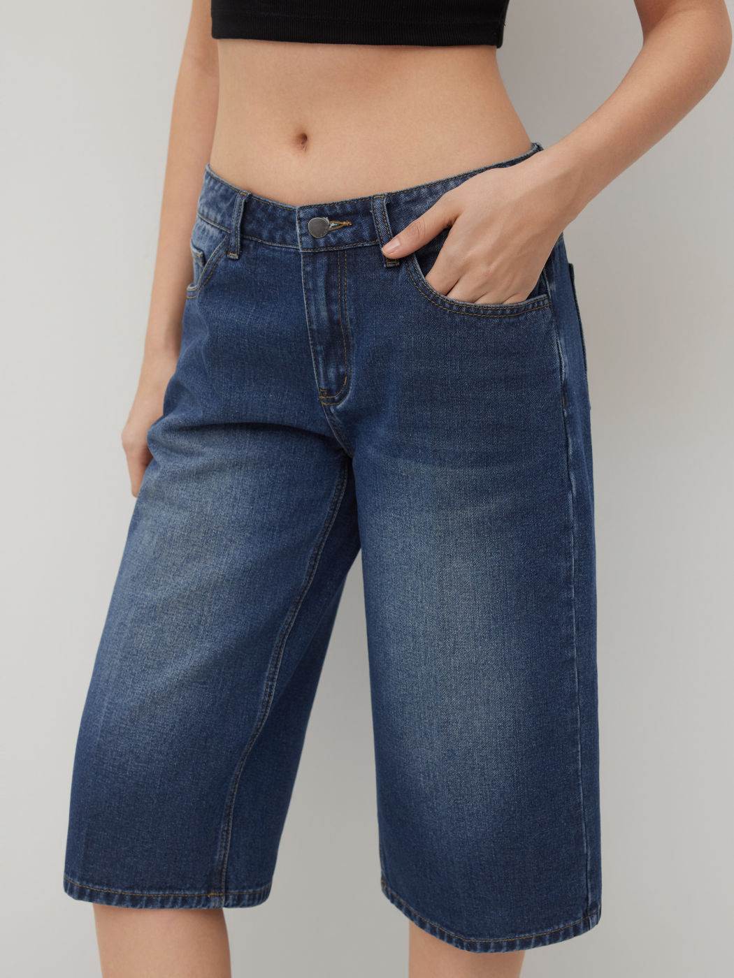 Cider Denim Low Rise Straight Leg Shorts
