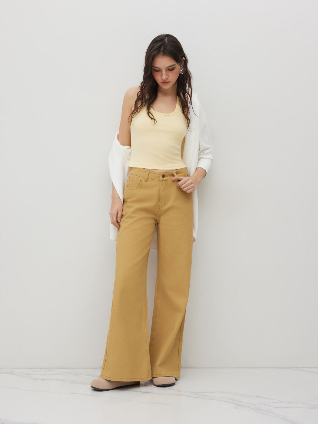 Cider Denim Low Rise Wide Leg Jeans