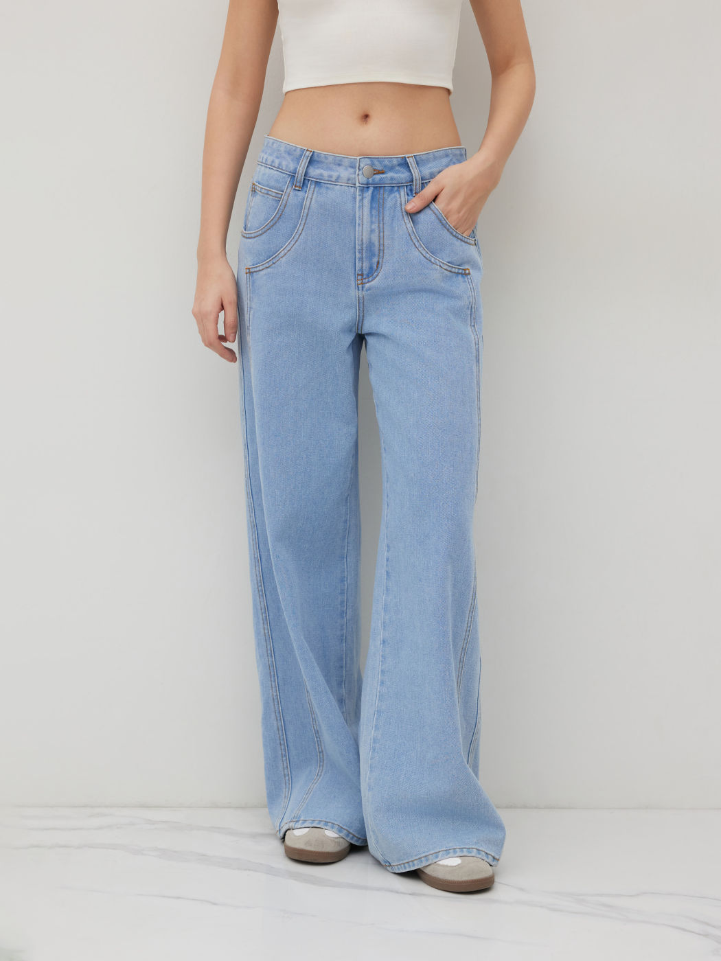 Cider Denim Low Rise Washed Straight Leg Jeans