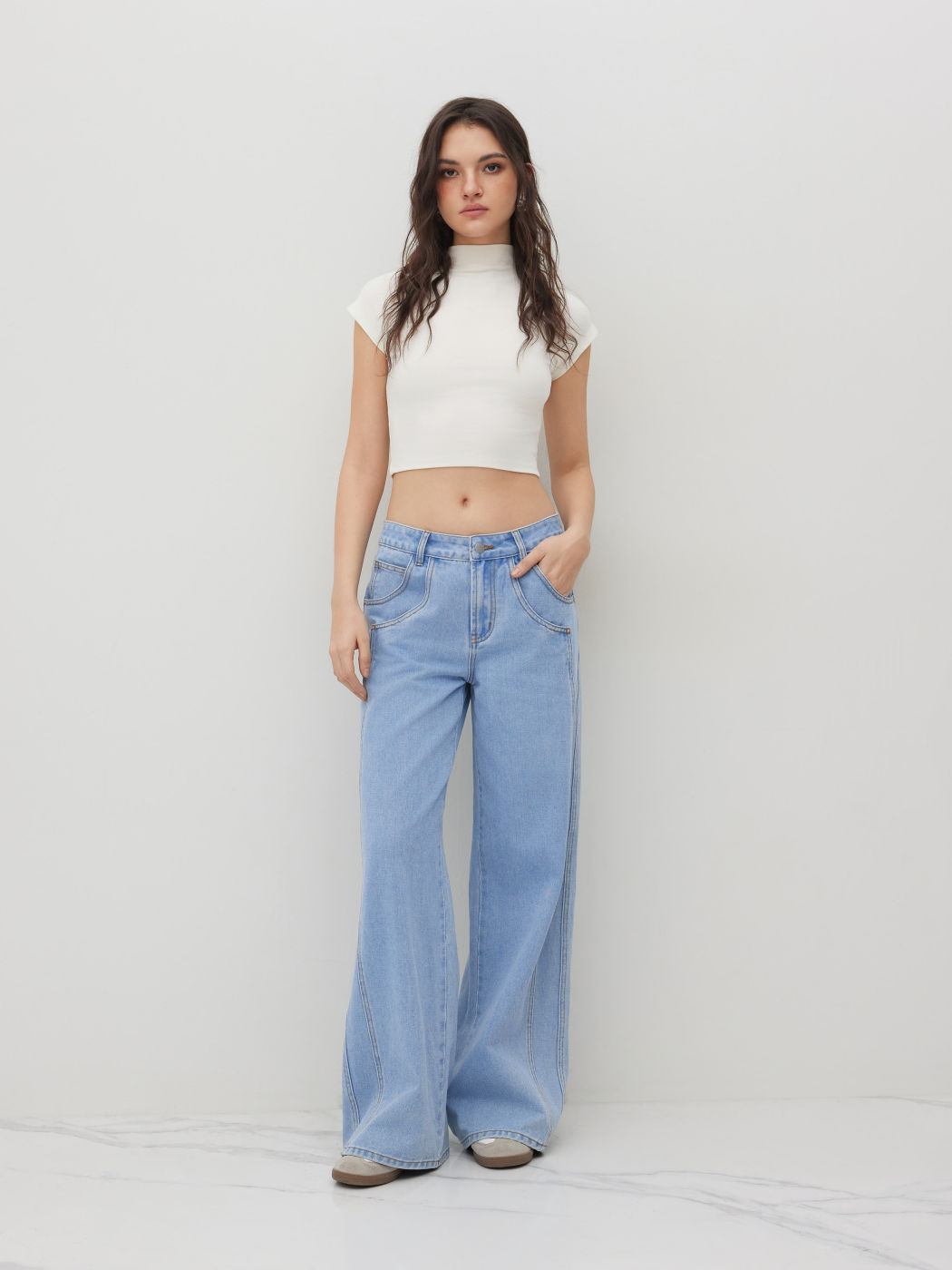 Cider Denim Low Rise Washed Straight Leg Jeans