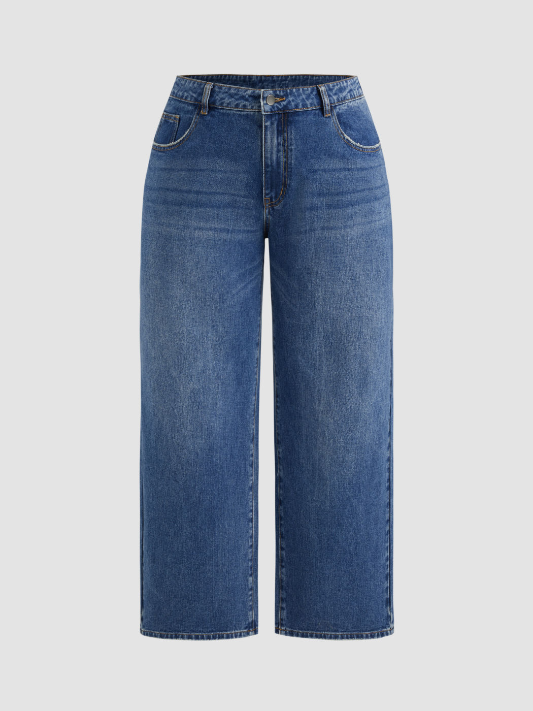 Mittelhohe Röhrenjeans Kurve & Plus