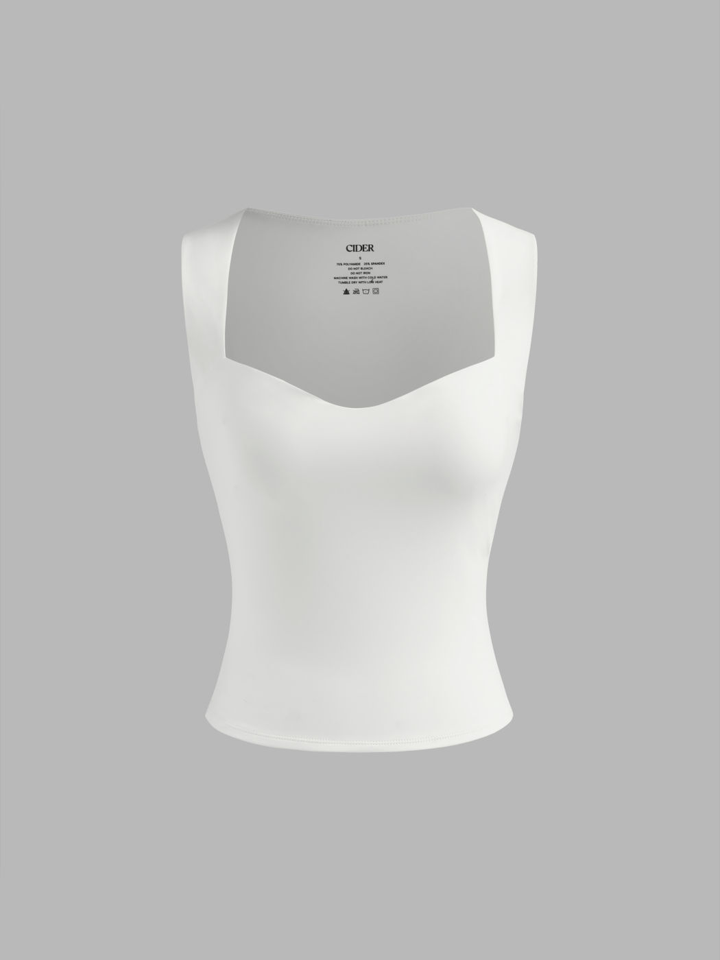 Contour Double Layered Sweetheart Neckline Tank Top