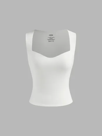Kontur-Tank-Top mit doppellagigem Herzausschnitt