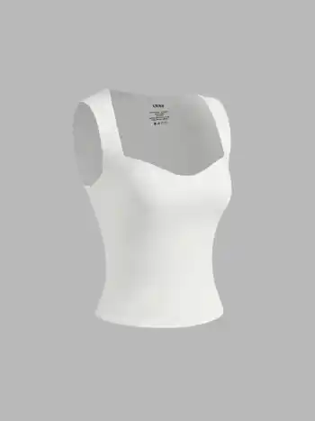 Kontur-Tank-Top mit doppellagigem Herzausschnitt