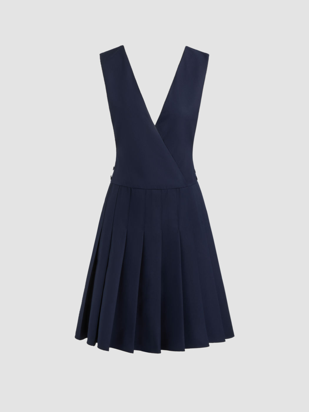 Midi-Kleid mit V-Ausschnitt und Plissee