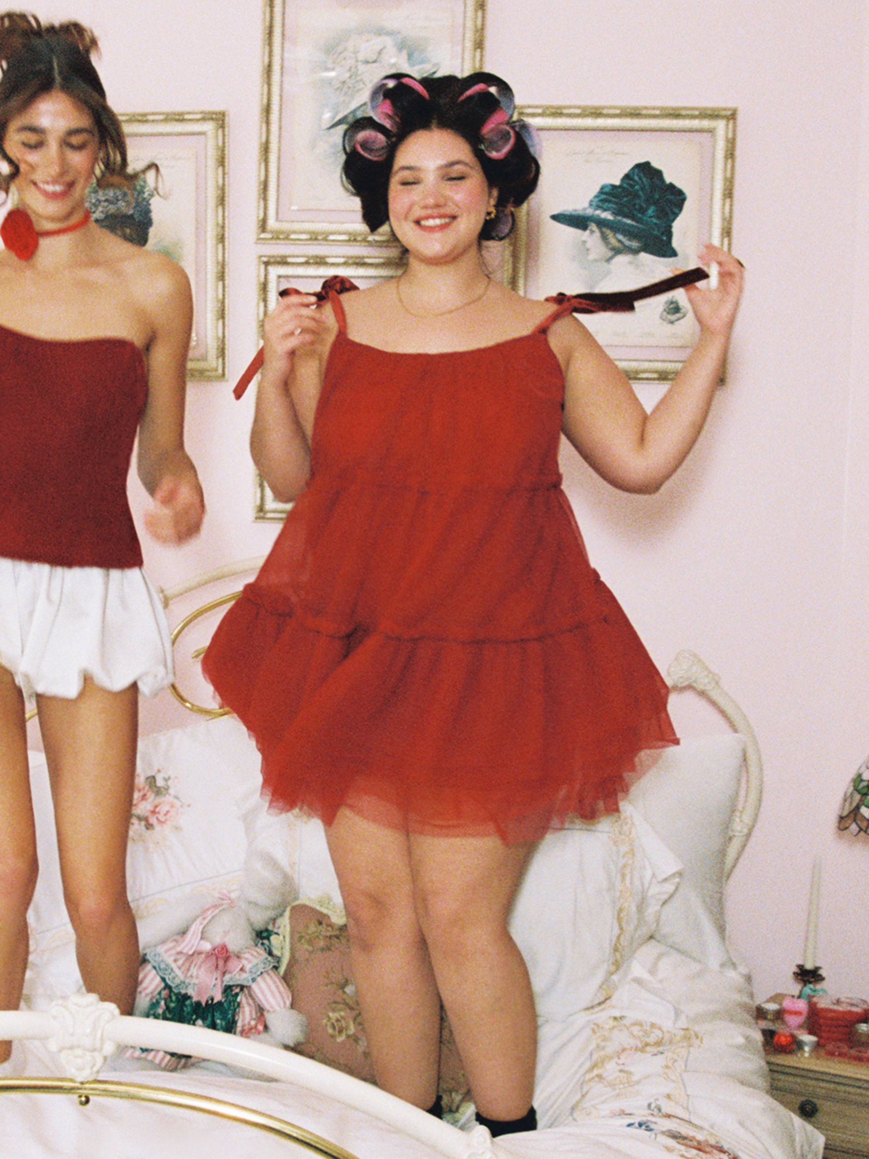 Mesh Knotted Tiered Mini Dress Curve & Plus