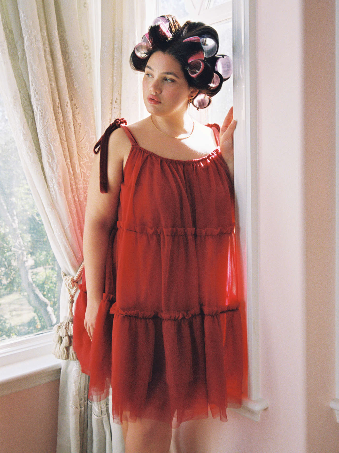 Mesh Knotted Tiered Mini Dress Curve & Plus