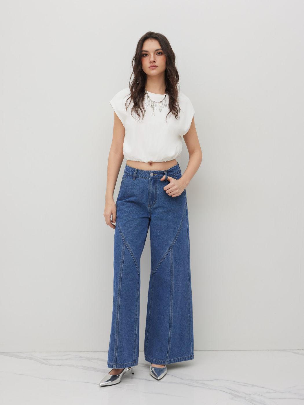 Cider Denim Low-Rise Lockere Jeans