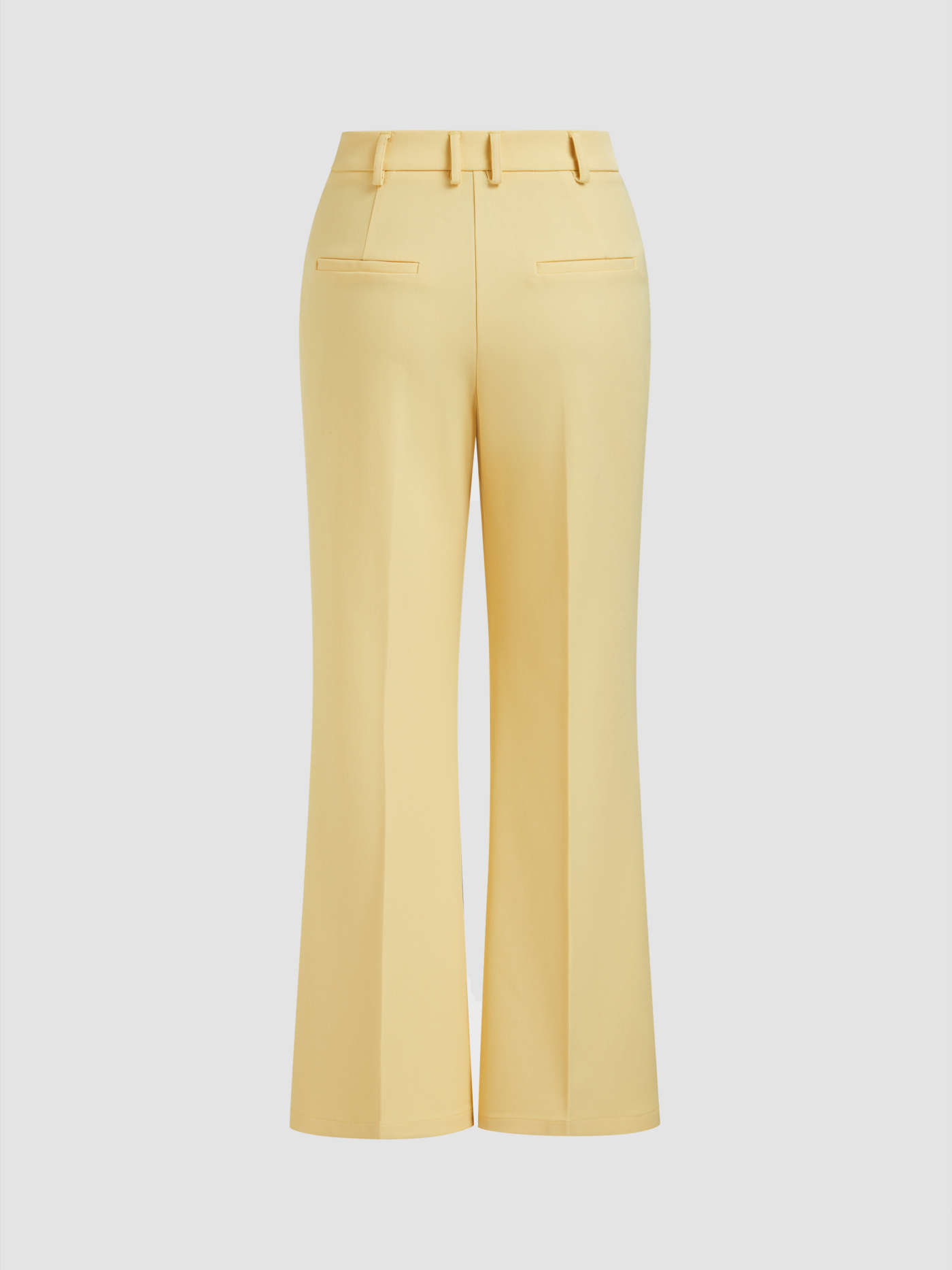 Mid Rise Flared Trousers With Belt