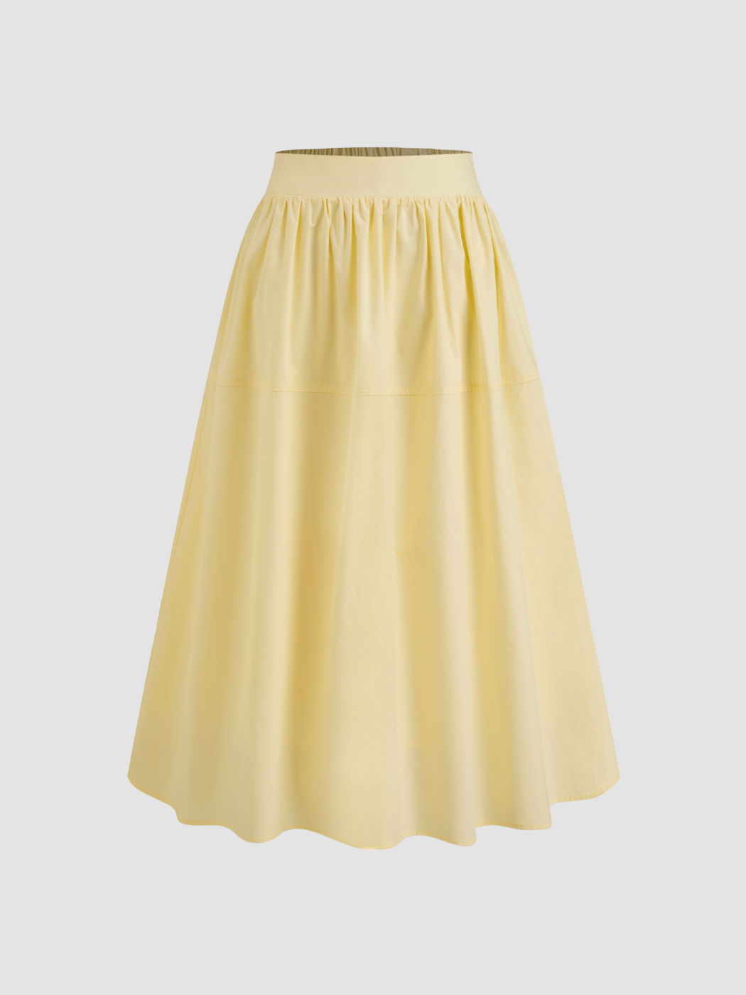 Cotton Mid Rise Ruffle Maxi Skirt