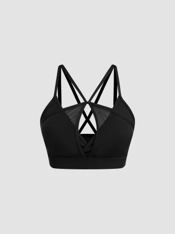 CIDERAIRY™ V-Ausschnitt Solid Criss Crosss-Aktivtanktop