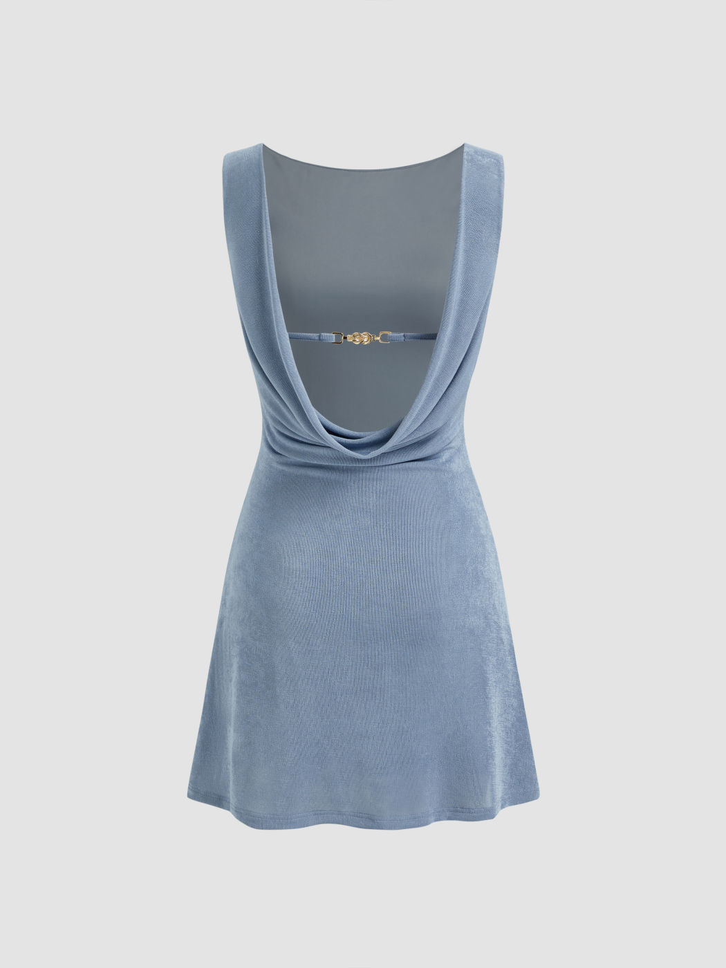 Mini-Kleid mit Bootshals, rückenloser Ausschnitt und Ketten-Details