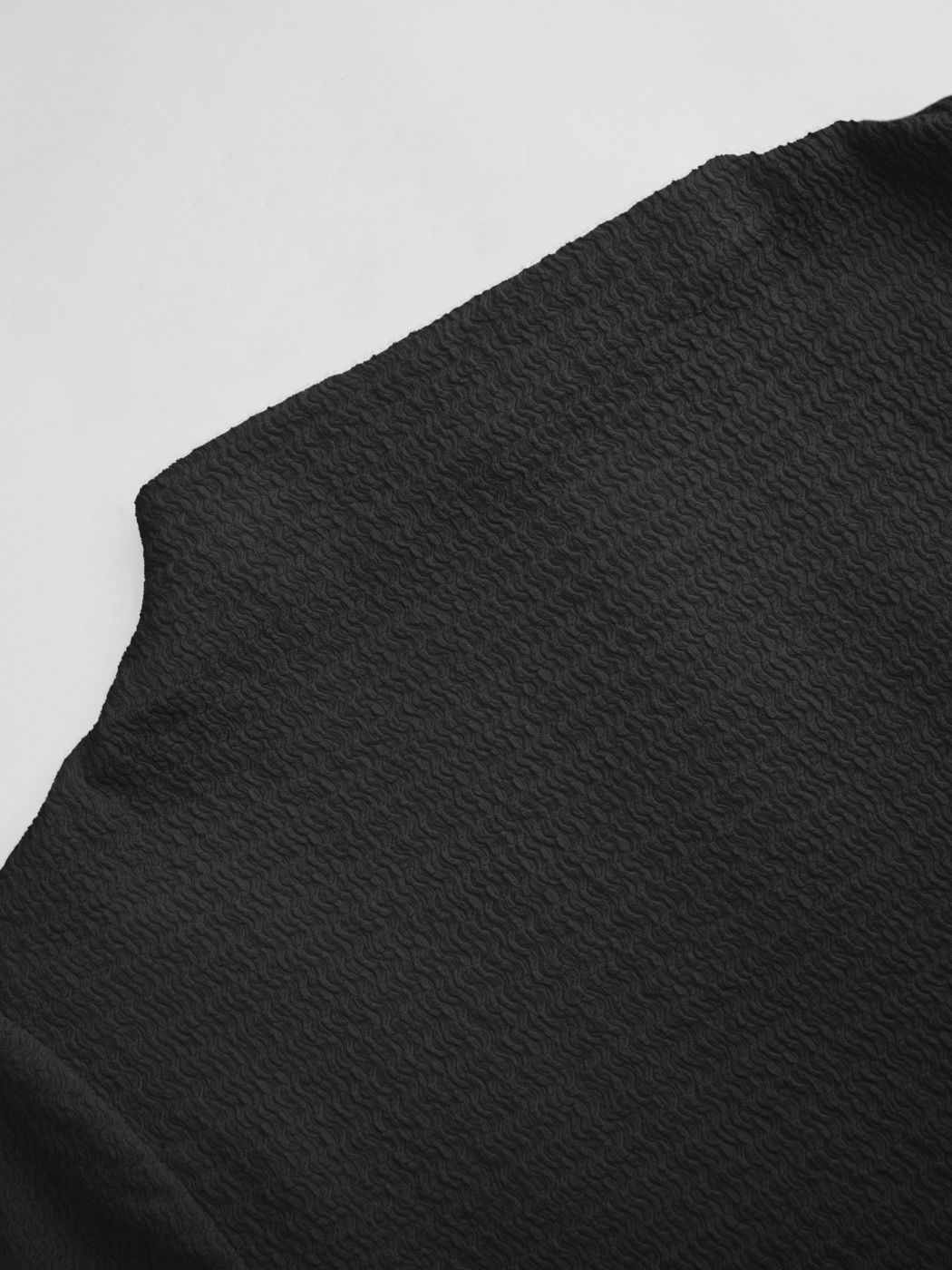 Asymmetrical Neck Texture Short Sleeve Top