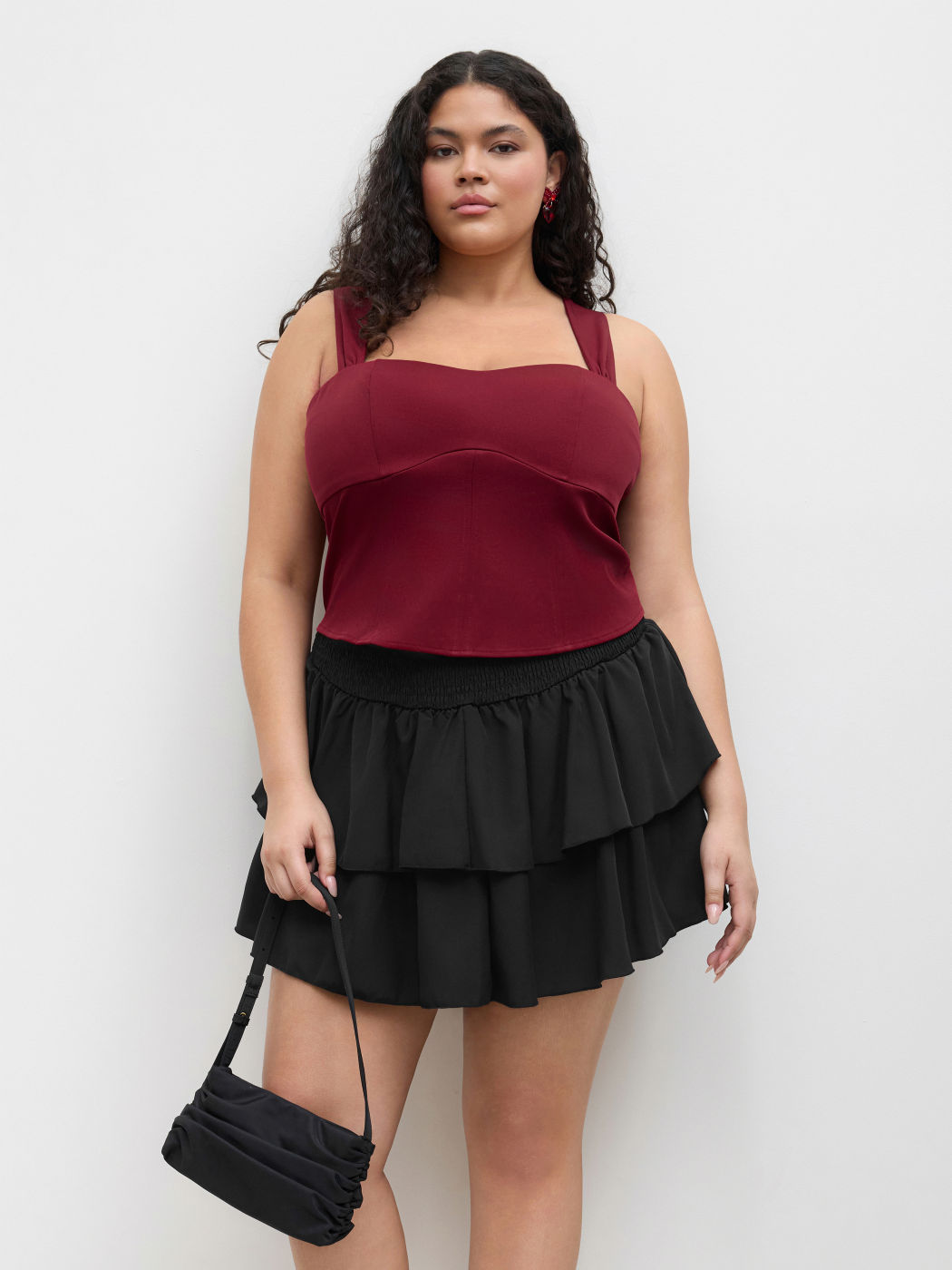 Geraffter Rüschen Skort Kurve & Plus