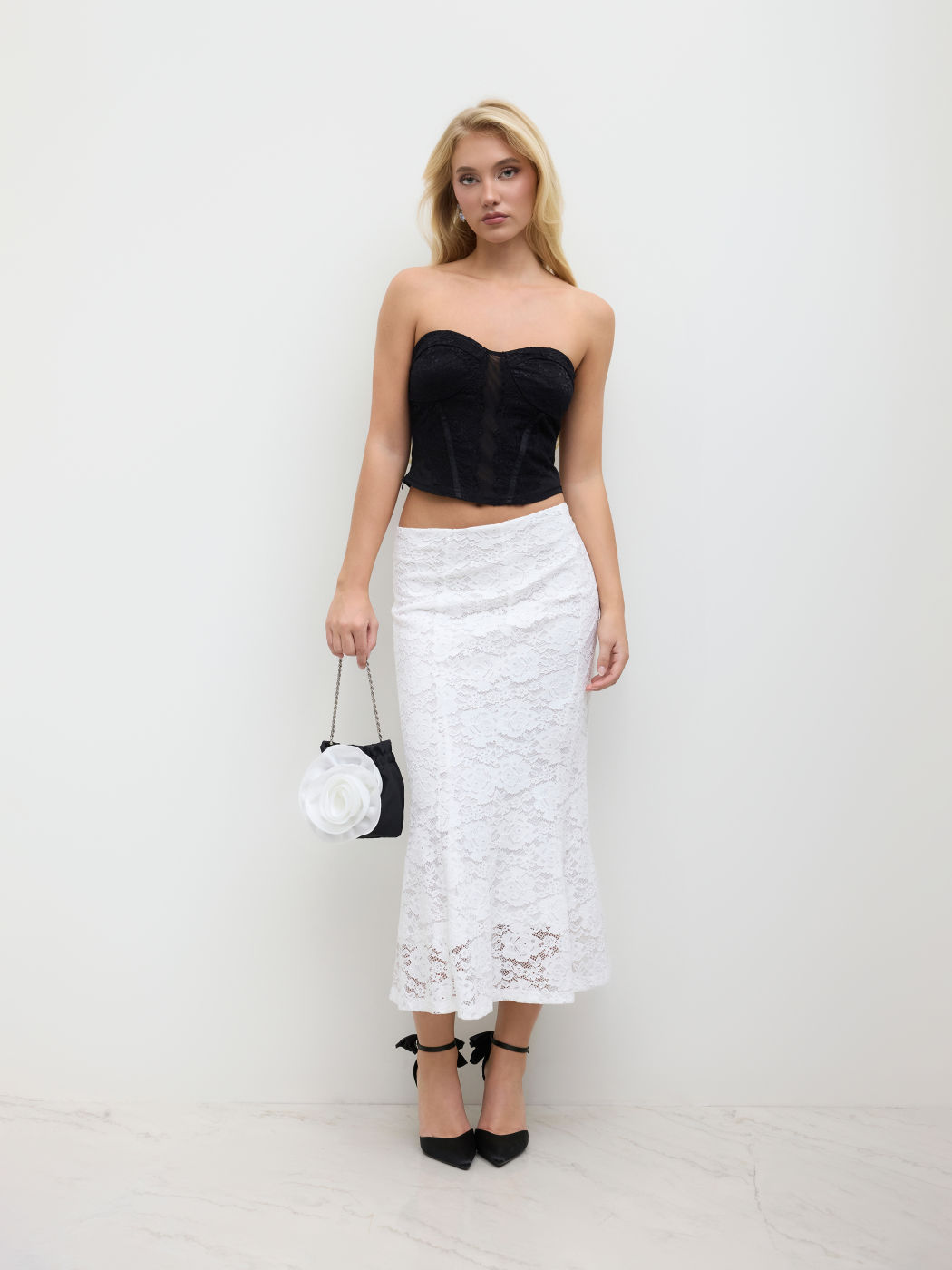 Spitzenblumen Korsett Bandeau Top