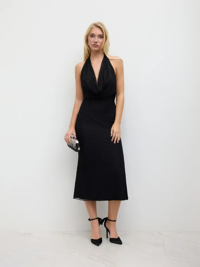 Sequins V-neck Midi Dress